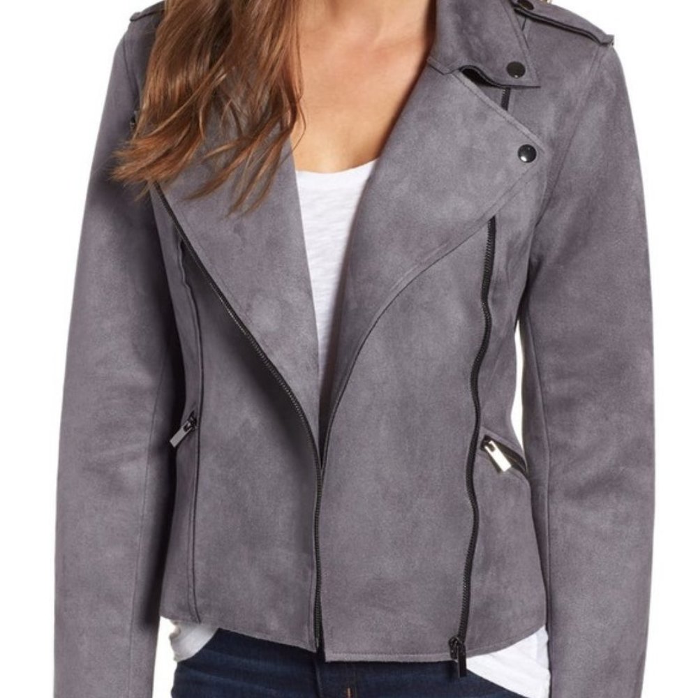 Kut from the Kloth Gray Suede Moto Jacket